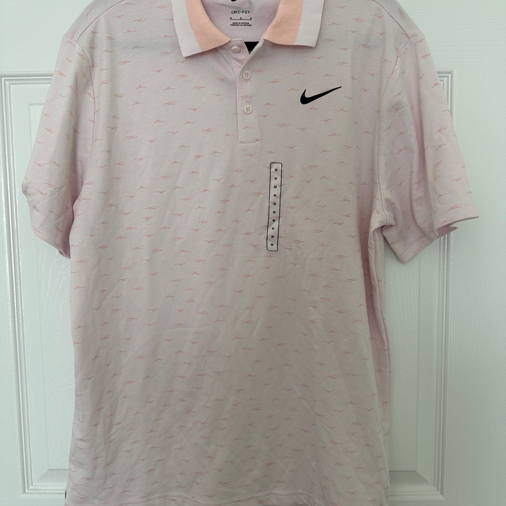 Nike Men’s Light Pink Polo Shirt Dri-FIT
